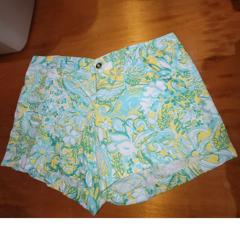 Lilly Pulitzer Callahan Shorts Size 16 Dandelion Yellow Beach Gypsies Print